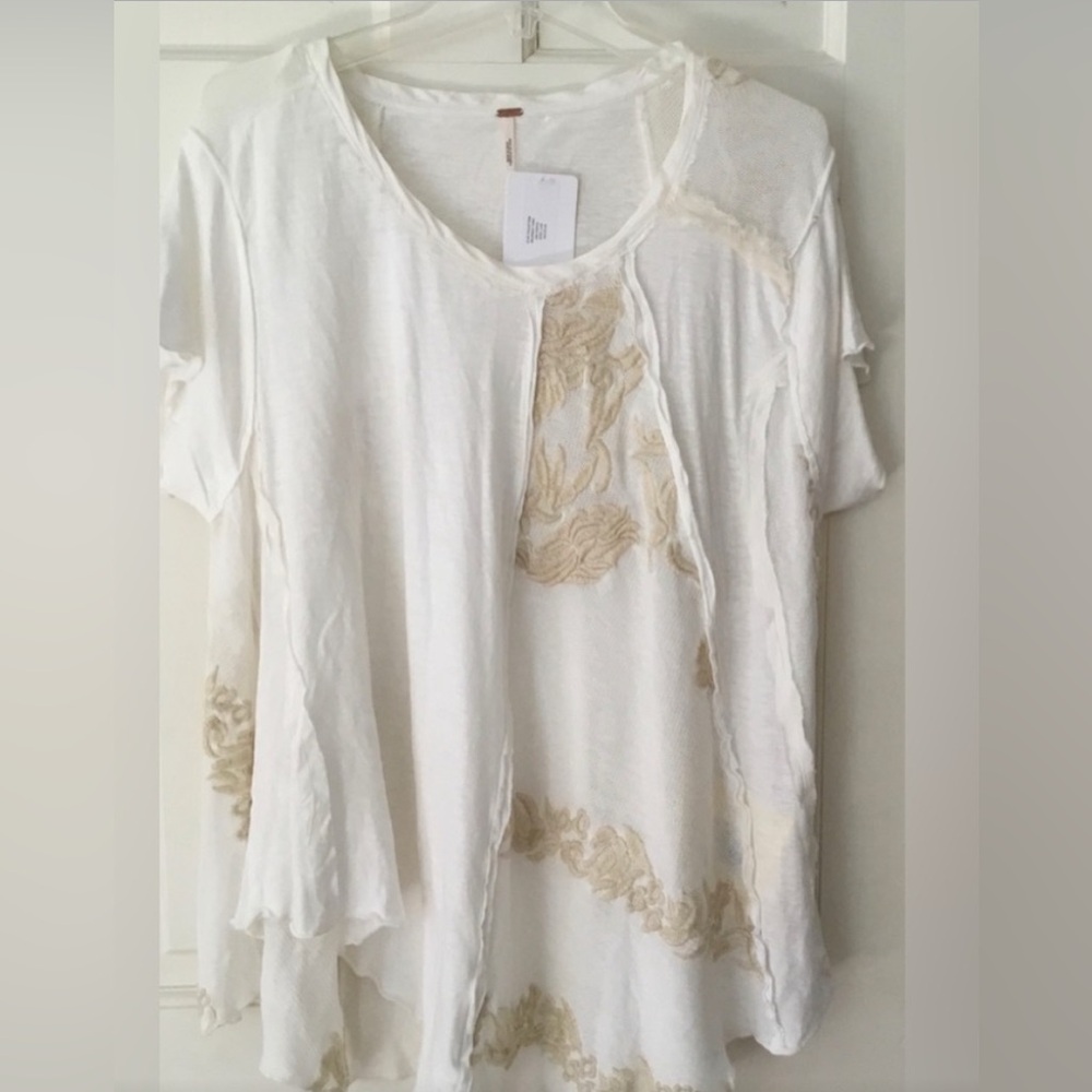 🔥Free People! BNWT! The Palermo Tunic oversized flowy 'XS' embroidered top!